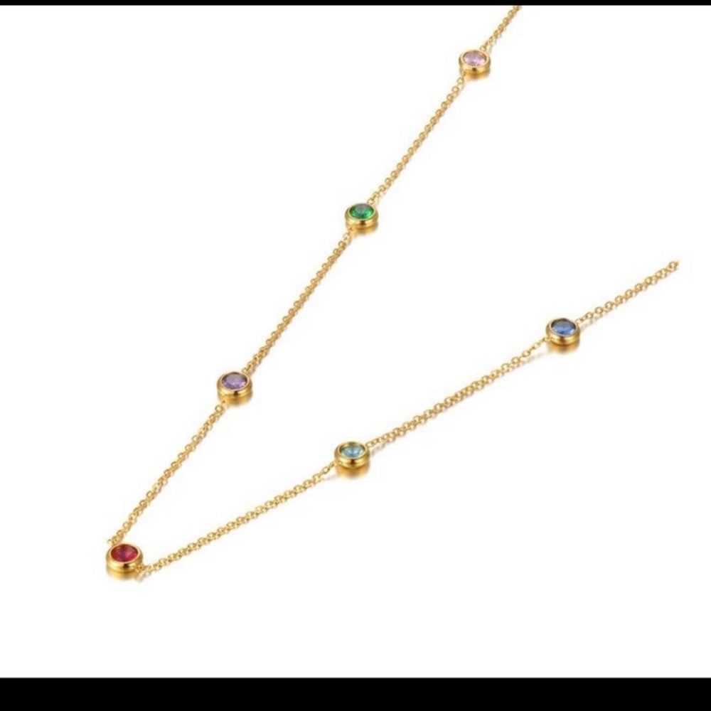 Gorgeous Swarovski Elements Multicolor Necklace 4… - image 5